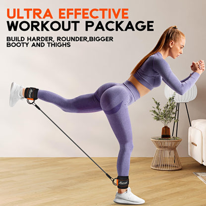 Ankle Resistance Bands, Ankle Bands for Working Out with Cuffs, Resistance Bands for Leg Butt Training Workout Equipment for Kickbacks Hip Gluteus Training, Ankle Strap with Exercise Bands
