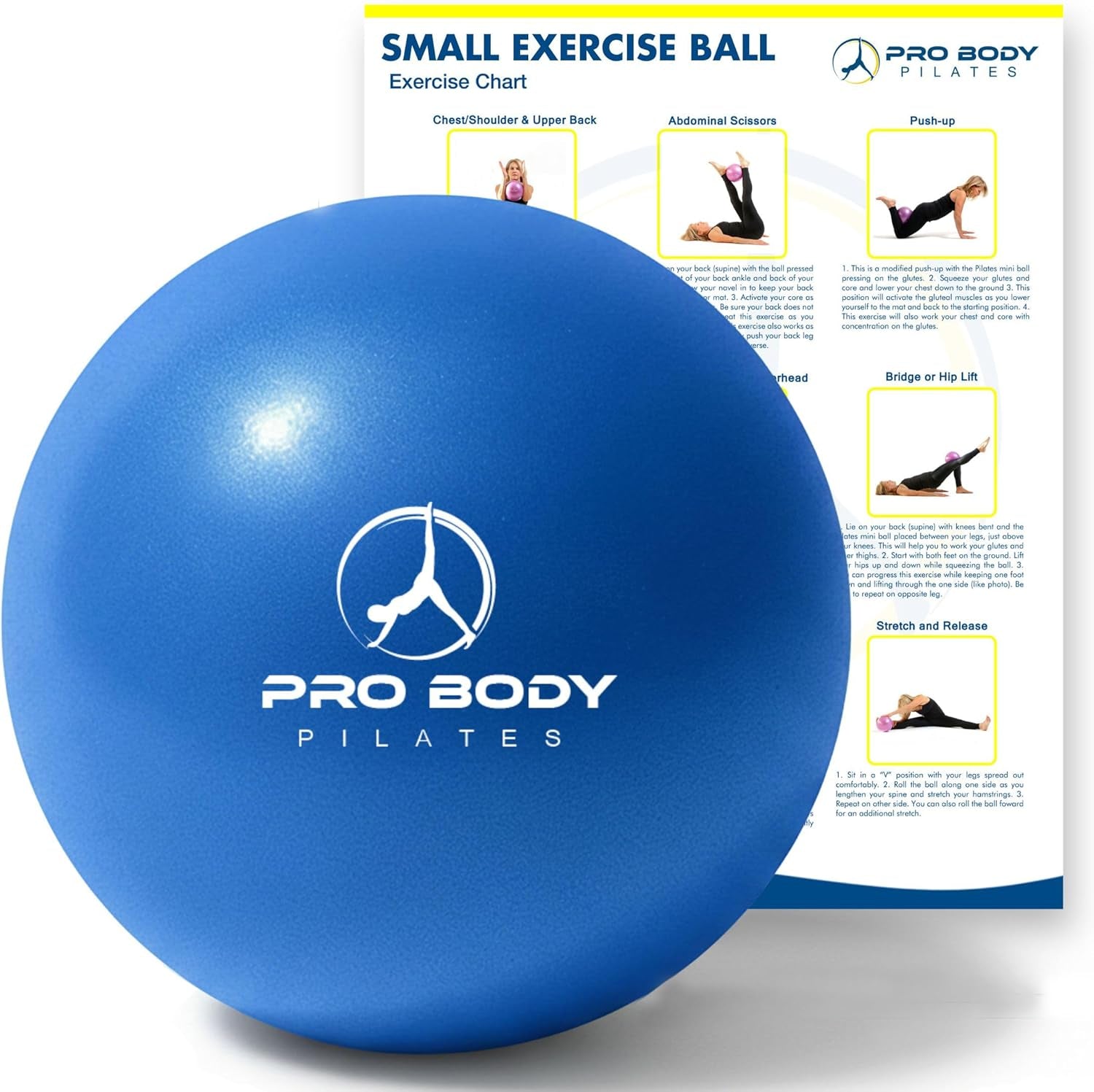Ball Small — 9 Inch Small Exercise Ball | Anti-Burst PVC, Latex-Free, Clinic Grade, Between-Knees Stabilizer, Postpartum & Rehab, Straw Inflator, Yoga Ball Small