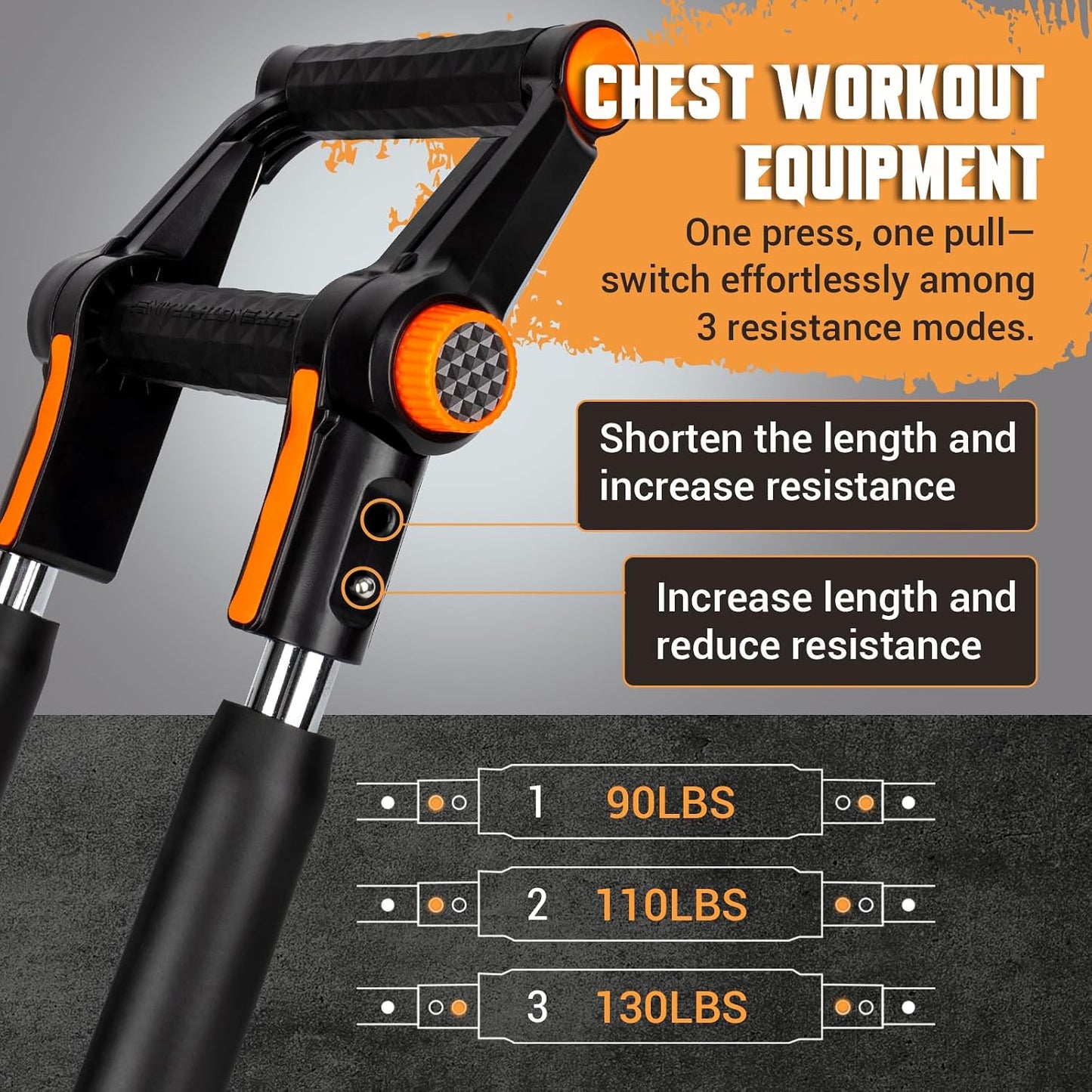Twister Arm Trainer, 3 in 1 Adjustable Chest Trainer for Men with Poster & Storage Bag, Multifunctional Push up Bar, Home Gym Chest Workout Equipment for Arm Strengthening Chest Builder
