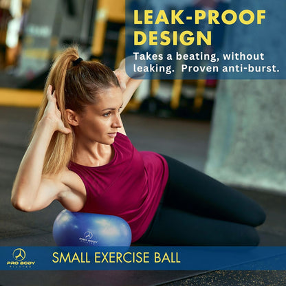 Ball Small — 9 Inch Small Exercise Ball | Anti-Burst PVC, Latex-Free, Clinic Grade, Between-Knees Stabilizer, Postpartum & Rehab, Straw Inflator, Yoga Ball Small