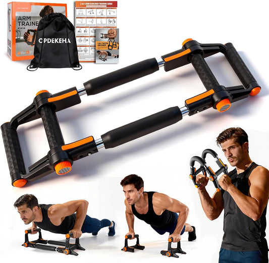 Twister Arm Trainer, 3 in 1 Adjustable Chest Trainer for Men with Poster & Storage Bag, Multifunctional Push up Bar, Home Gym Chest Workout Equipment for Arm Strengthening Chest Builder
