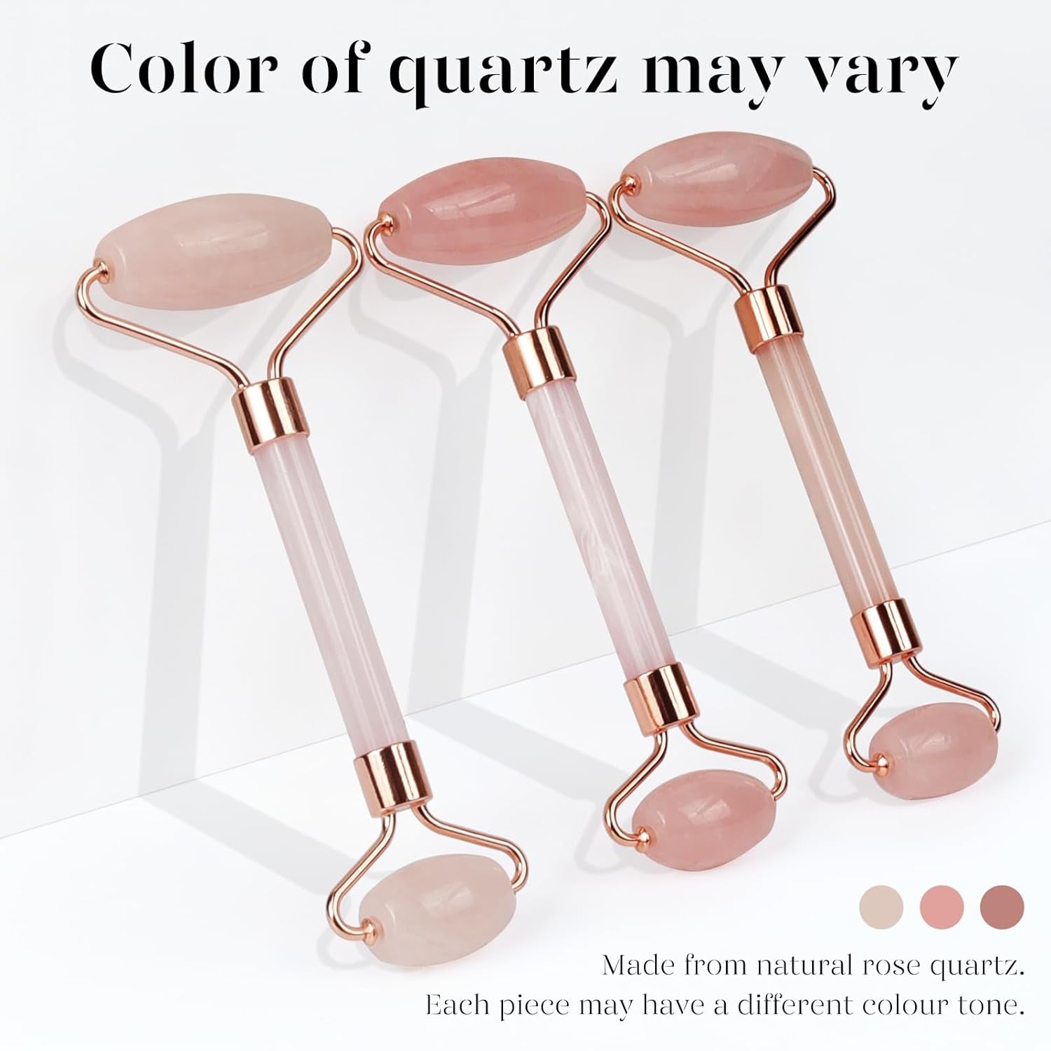 Icyme Rose Quartz Roller & Gua Sha Facial Tool Set for Depuffing | Cooling Face Roller for Lymphatic Massage,Sculpting Tool for Face, Eyes & Neck, Skin Care Gifts for Women,Spa & Travel Use