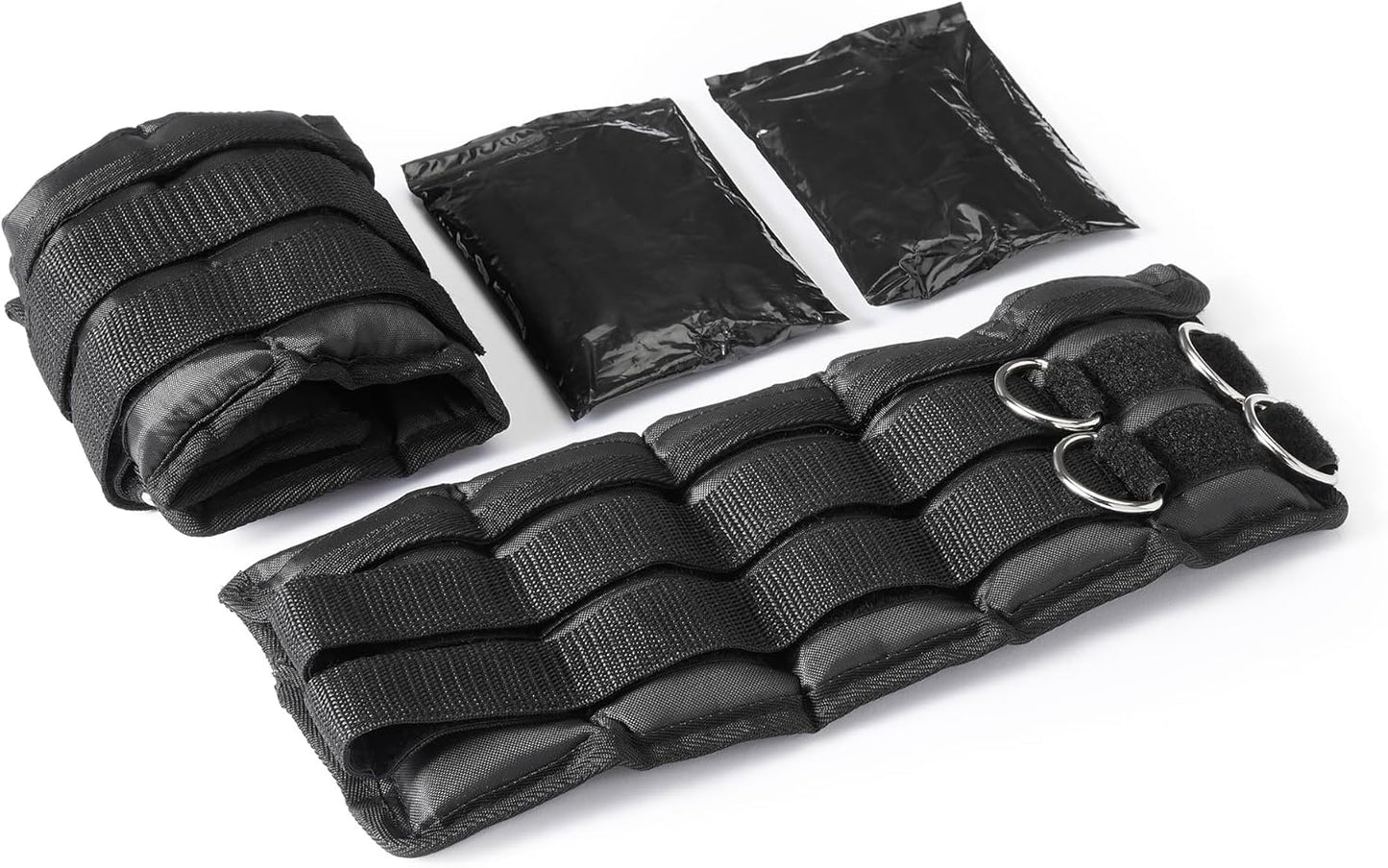Adjustable Ankle Weights for Men & Women, for Workouts, Resistance Training, Walking, Black