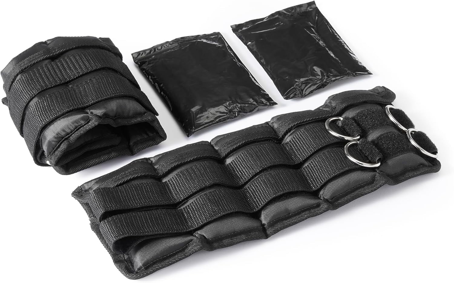 Adjustable Ankle Weights for Men & Women, for Workouts, Resistance Training, Walking, Black