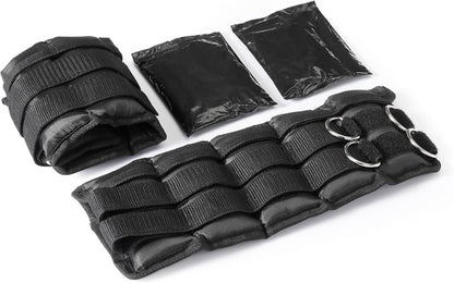 Adjustable Ankle Weights for Men & Women, for Workouts, Resistance Training, Walking, Black