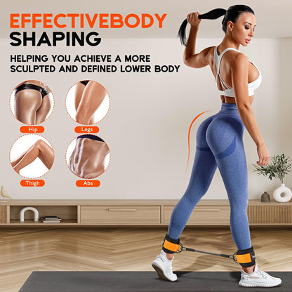 Ankle Resistance Bands, Ankle Bands for Working Out with Cuffs, Resistance Bands for Leg Butt Training Workout Equipment for Kickbacks Hip Gluteus Training, Ankle Strap with Exercise Bands