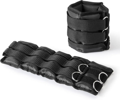 Adjustable Ankle Weights for Men & Women, for Workouts, Resistance Training, Walking, Black