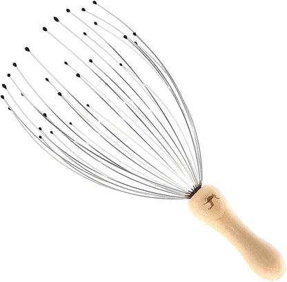 32 Fingers Head Massager Head Scratcher Scalp Massager Wood Handle | for Head Massage and Body Relaxation