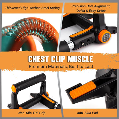 Twister Arm Trainer, 3 in 1 Adjustable Chest Trainer for Men with Poster & Storage Bag, Multifunctional Push up Bar, Home Gym Chest Workout Equipment for Arm Strengthening Chest Builder