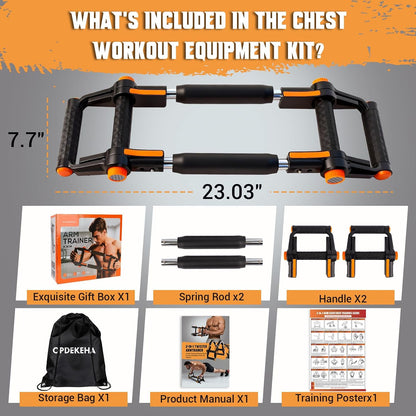 Twister Arm Trainer, 3 in 1 Adjustable Chest Trainer for Men with Poster & Storage Bag, Multifunctional Push up Bar, Home Gym Chest Workout Equipment for Arm Strengthening Chest Builder