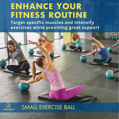 Ball Small — 9 Inch Small Exercise Ball | Anti-Burst PVC, Latex-Free, Clinic Grade, Between-Knees Stabilizer, Postpartum & Rehab, Straw Inflator, Yoga Ball Small