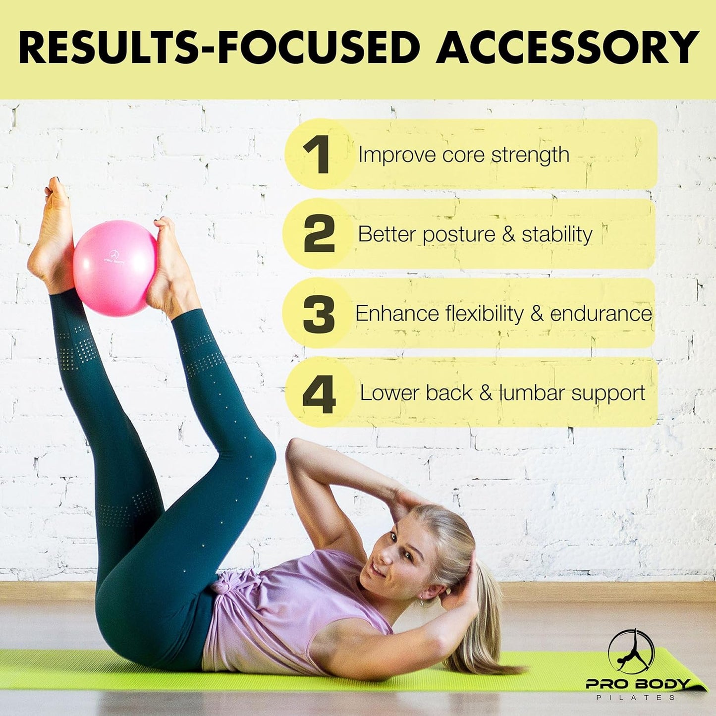 Ball Small — 9 Inch Small Exercise Ball | Anti-Burst PVC, Latex-Free, Clinic Grade, Between-Knees Stabilizer, Postpartum & Rehab, Straw Inflator, Yoga Ball Small