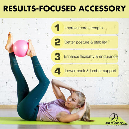 Ball Small — 9 Inch Small Exercise Ball | Anti-Burst PVC, Latex-Free, Clinic Grade, Between-Knees Stabilizer, Postpartum & Rehab, Straw Inflator, Yoga Ball Small