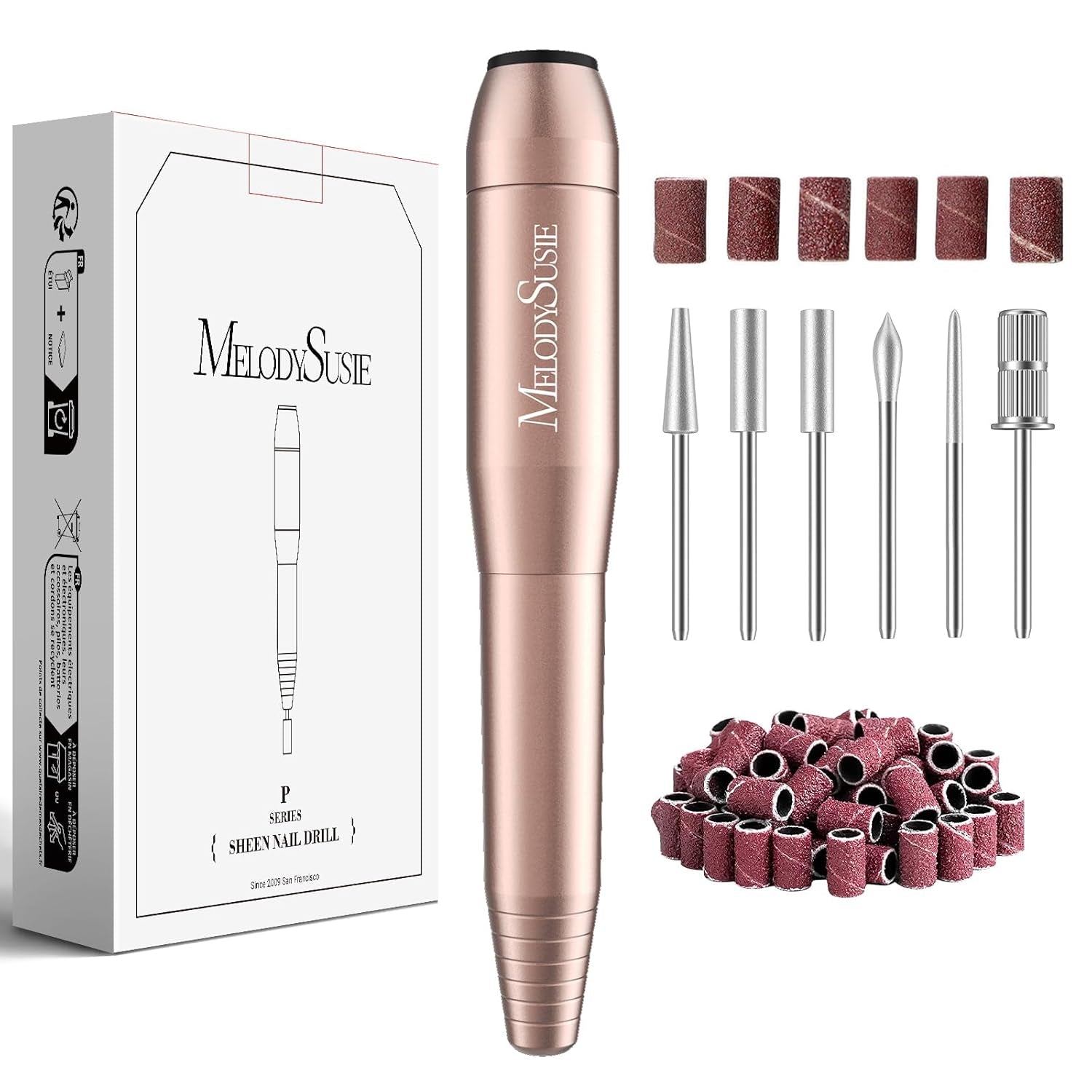 USB Nail Drill PC120I for Gentle Nail Prep | 20000RPM, Adjustable Speed, Forward/Reverse, Inline Control, Cuticle Smoothing, Gel Polish Removal, Beginners