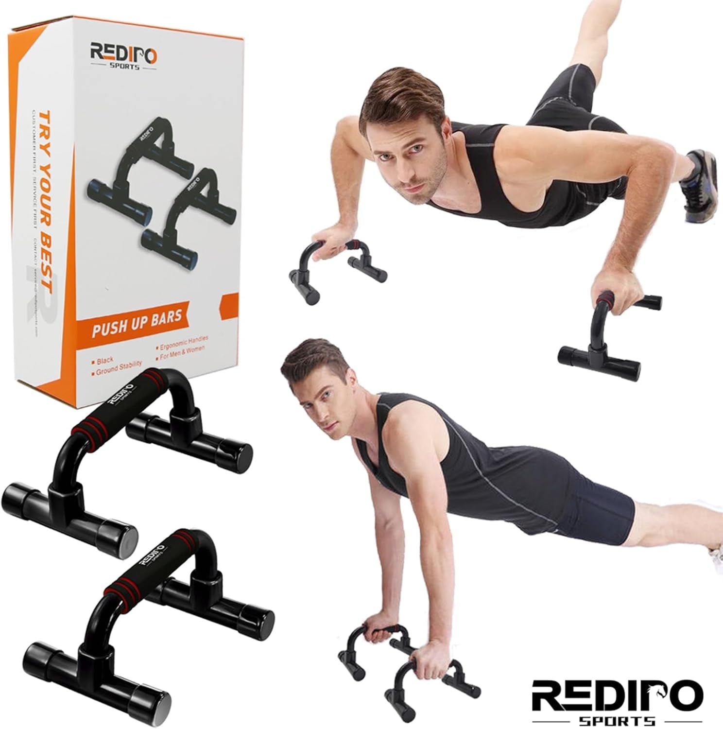 Push up Bars Strength Training - Workout Stands with Ergonomic Push-Up Bracket Board with Anti-Slip Sturdy Structure Portable for Home Fitness Training, Push up Stands Handle for Floor Workouts