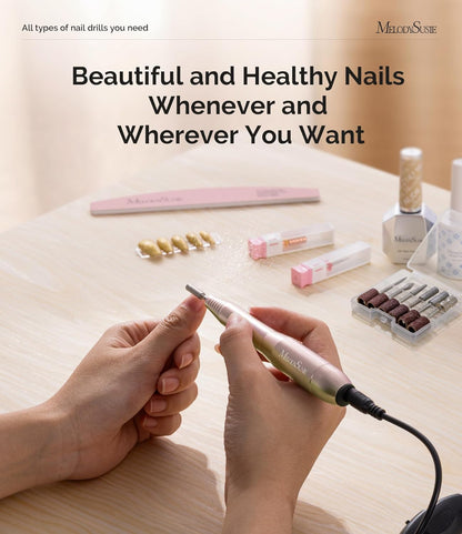 USB Nail Drill PC120I for Gentle Nail Prep | 20000RPM, Adjustable Speed, Forward/Reverse, Inline Control, Cuticle Smoothing, Gel Polish Removal, Beginners